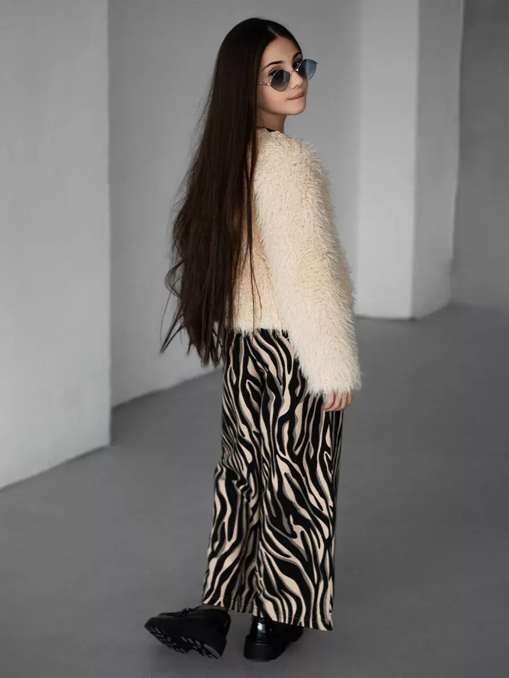 Брюки детские трикотажные палаццо на резинке