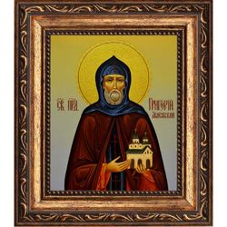 Григорий Авнежский, игумен преподобномученик. Икона на холсте.