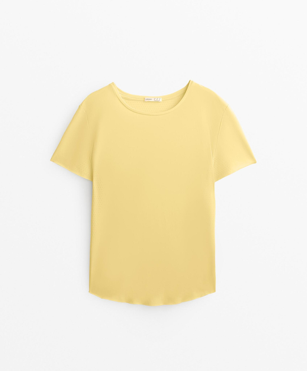 Oysho Футболка с короткими рукавами, желтый
