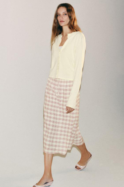ZARA ЮБКА МИДИ В КЛЕТКУ — ZW COLLECTION, РАЗНОЦВЕТНЫЙ