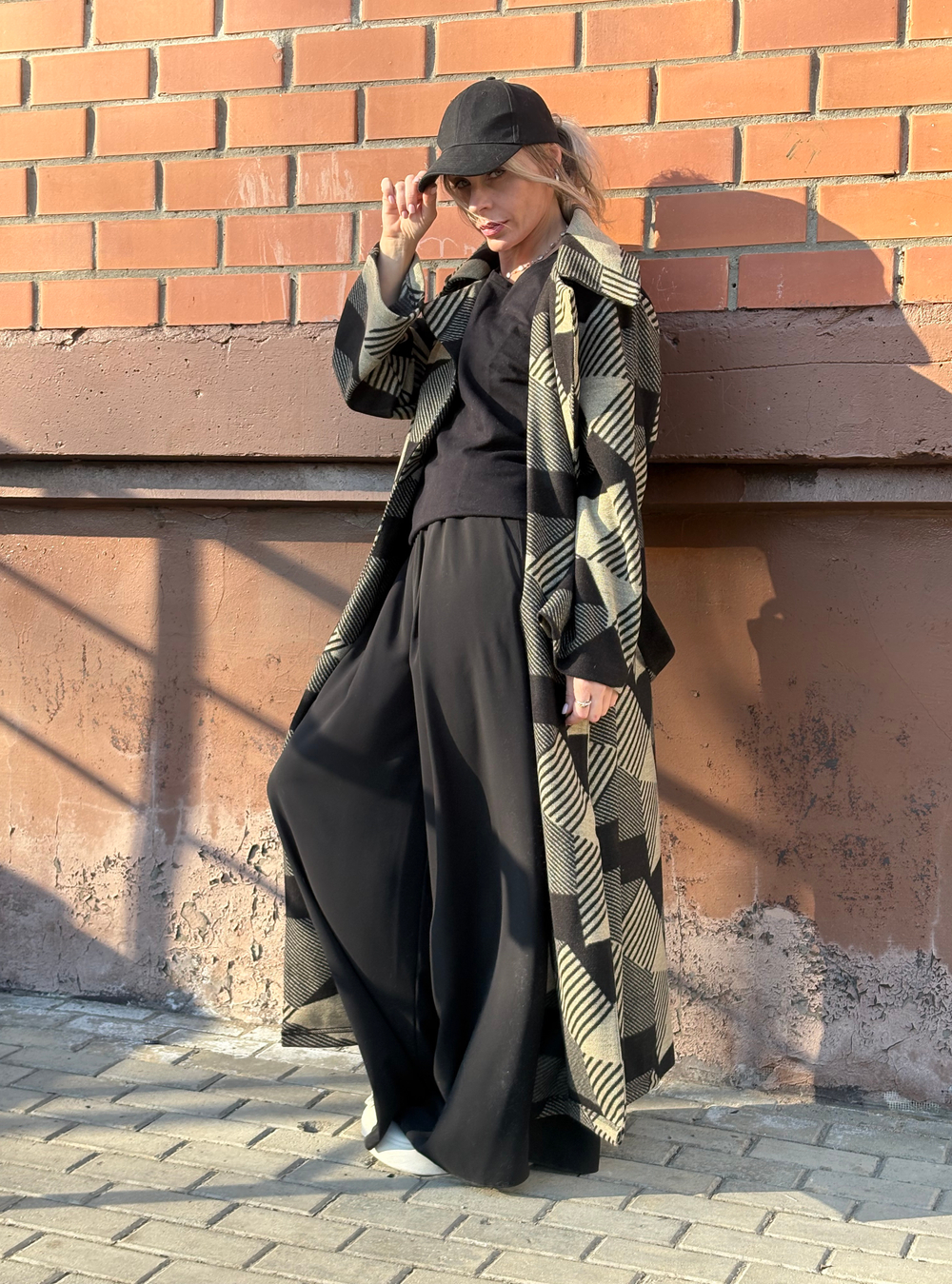 Пальто с поясом / oversize