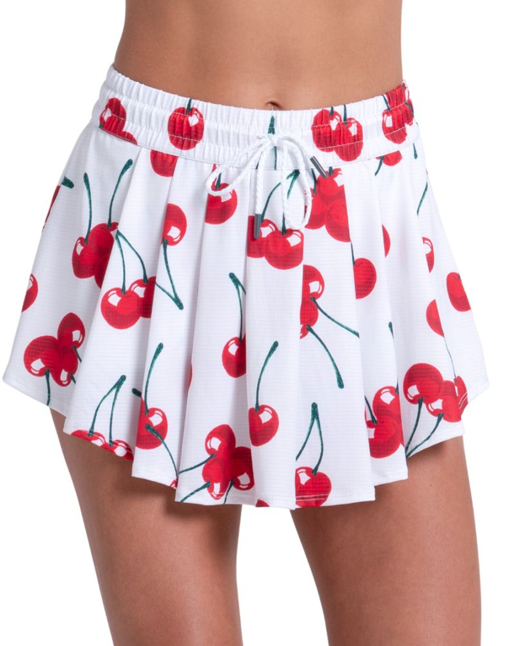 Теннисная юбка Lucky in Love High Waist Cherries On Top - white