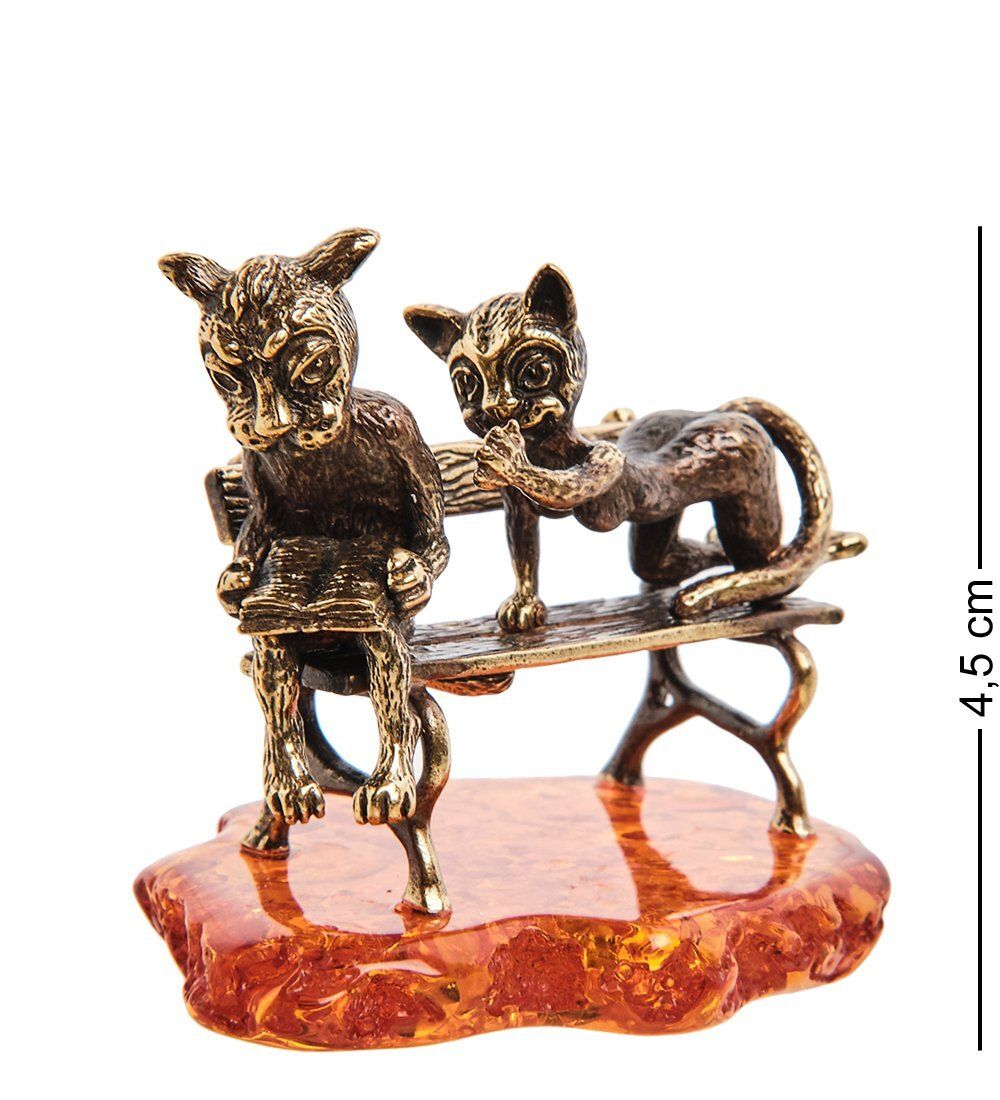 Народные промыслы AM-3059 Фигурка «Коты Студенты» (латунь, янтарь)