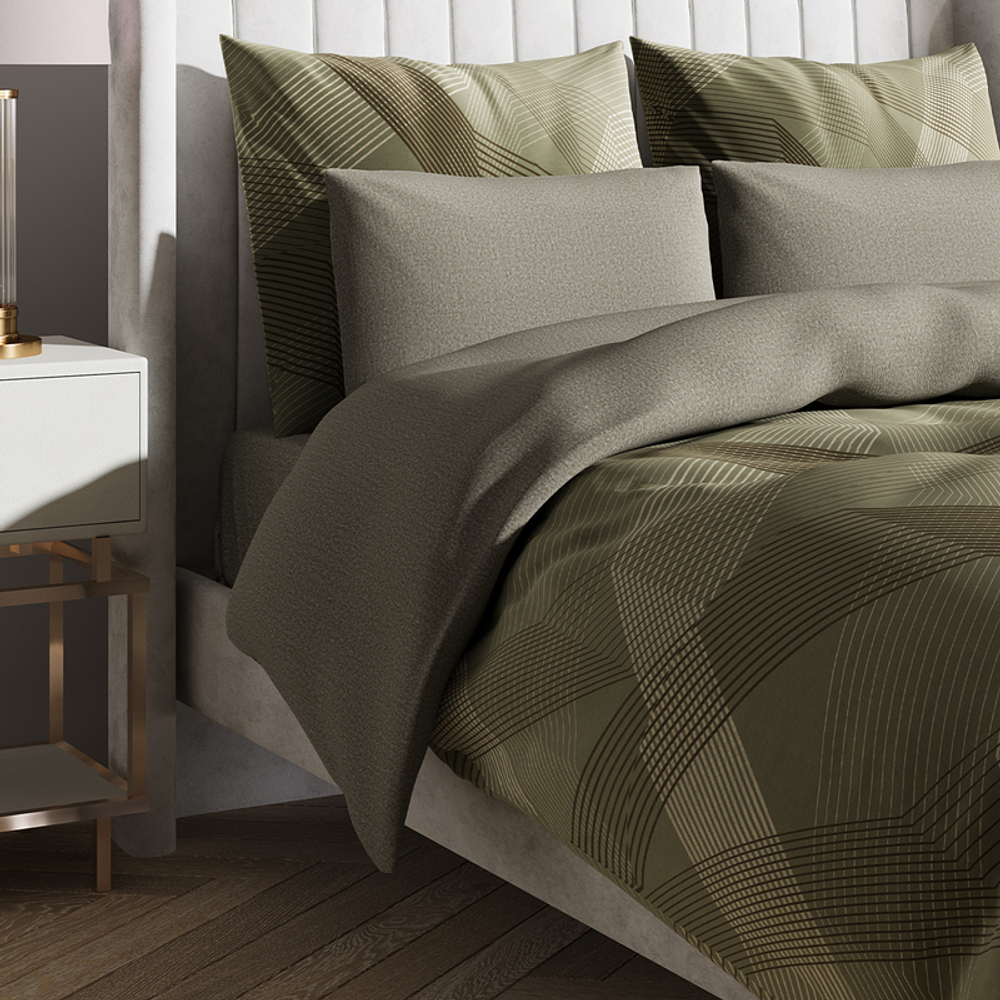 Комплект постельного белья Harmonica 2 сп с простыней на рез. 160х200 САТИН "Кентаурия" (2 нав. 70х70 и 2 нав. 50х70)