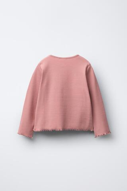 ZARA ФУТБОЛКА В РУБЧИК С СЕРДЦЕМ, ЧЕРЕПИЧНЫЙ