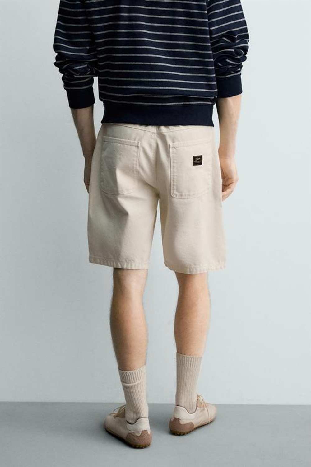 ZARA ШОРТЫ STRAIGHT FIT С КАРМАНАМИ, БЕЛЫЙ