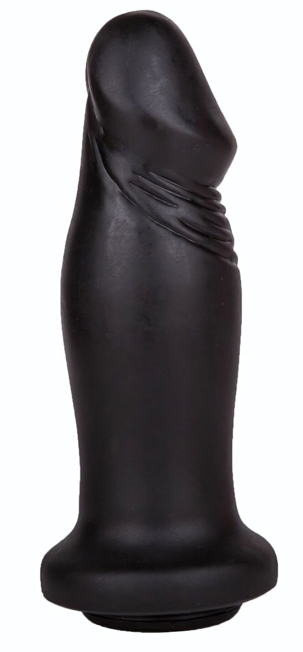 Чёрный анальный фаллоимитатор с ограничительным основанием - 14 см. (Цвет: черный)