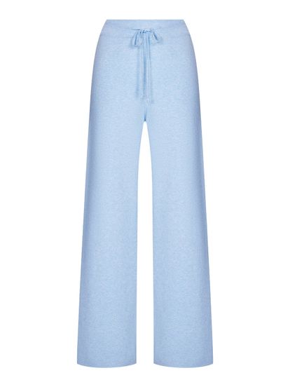 Женские брюки голубого цвета из вискозы - фото 1