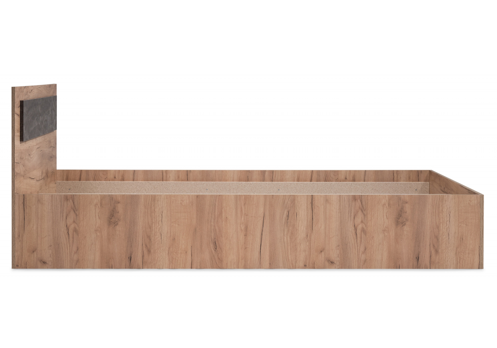 Кровать Woodville Taika 160х200 дуб золотой, камень темный