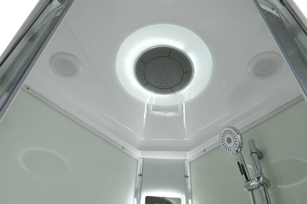 Душевая кабина AvaCan (АваКан) EM5080LEDT с высоким поддоном, с ГМ, с электрикой и LED освещением, 80х80х220