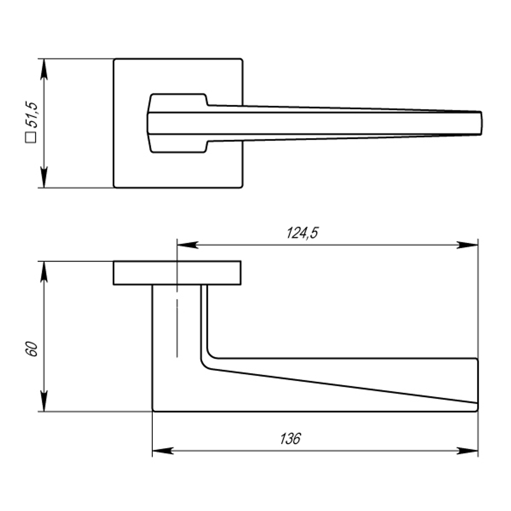 Ручка раздельная K.USS52.MORI (MORI USS) SN-3 матовый никель