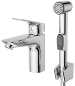 Смеситель для раковины BelBagno DUE-LVM/HGN-CRM-W0 с гигиеническим душем, без донного клапана