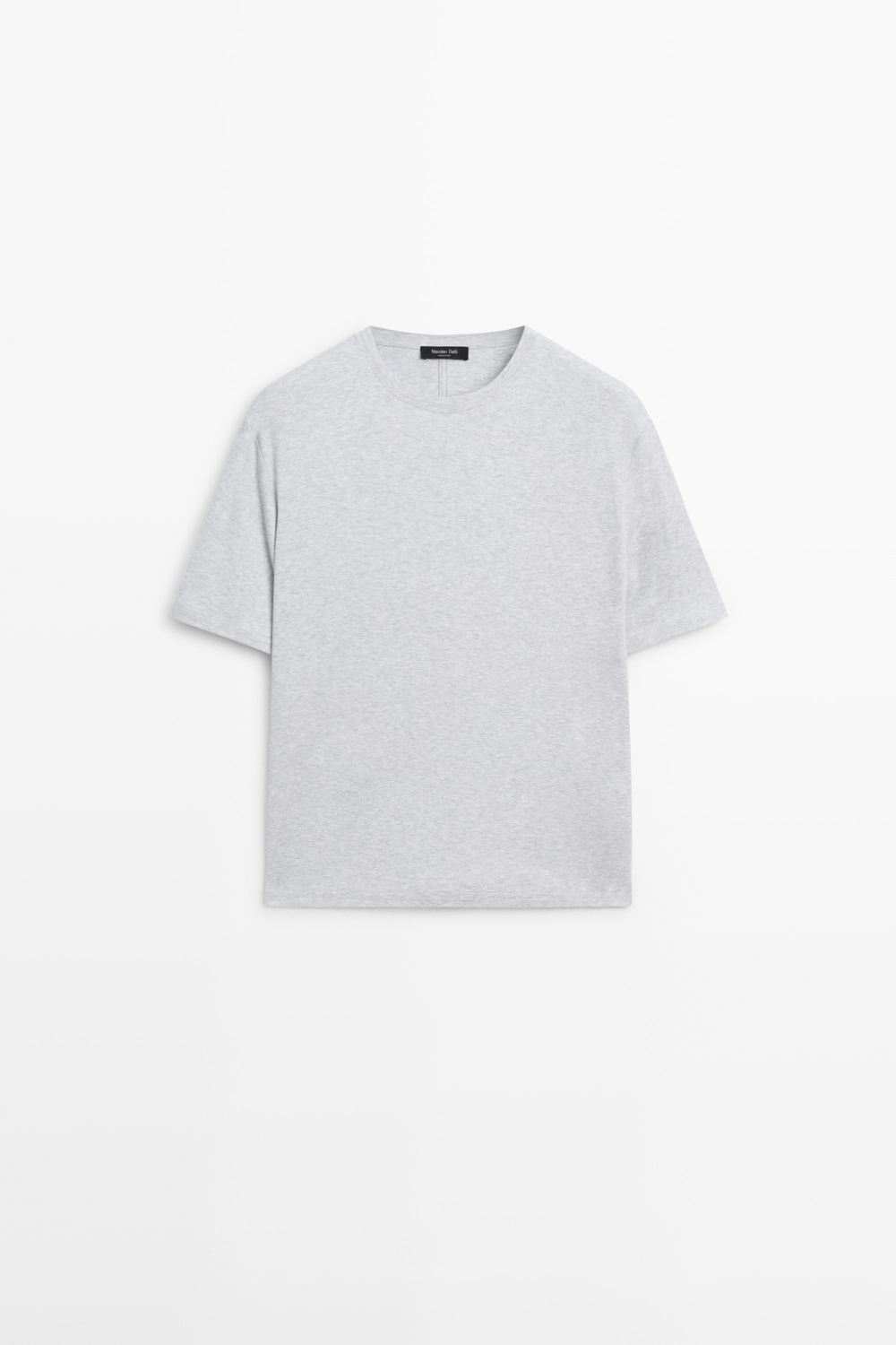 Massimo Dutti Футболка из 100% хлопка с короткими рукавами, серый