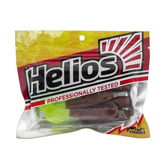 Твистер Helios Long Hybrid 3,55&quot;/9,0 см Rusty Gold &amp; Lime 7шт. (HS-15-017)