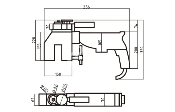 Машина для снятия фаски с труб ТВА-63 с электроприводом Metabo