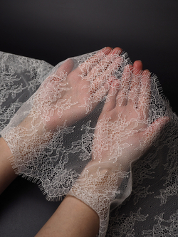 Кружево шантильи шампань неэластичное ширина 23 см длина 0.9 м