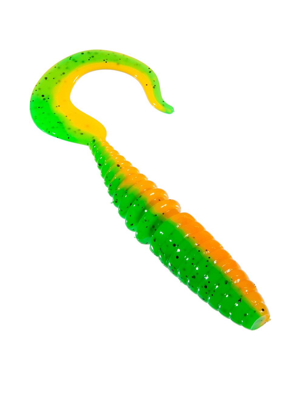 Приманка ZUB-TWIST 150мм(5,9")-4шт, (цвет 022) зеленый верх -оранжевый низ