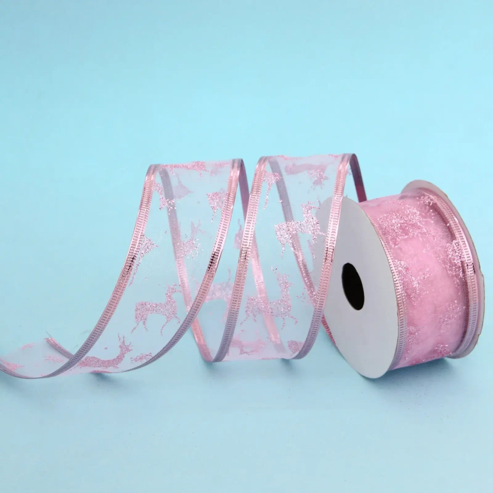 Лента для декорирования «Изящная» 4 см, 2,7 м, Розовый (микс дизайнов)