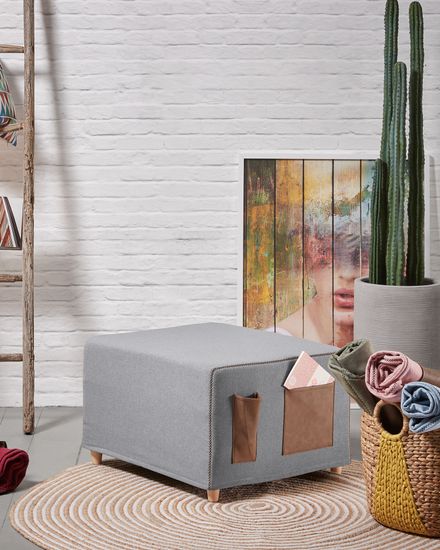 Пуф-кровать Kos серая