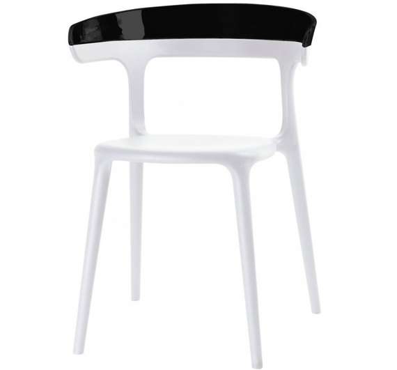 Стул пластиковый Luna, белый с черным