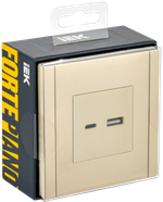 FORTE&PIANO Розетка USB A+C 3,1А FP450 ваниль IEK
