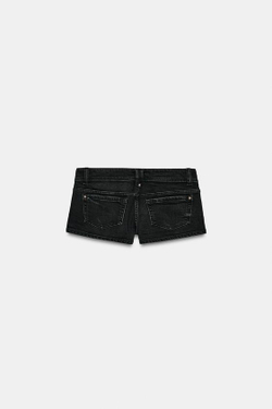 ZARA ДЖИНСОВЫЕ МИНИ-ШОРТЫ TRF С НИЗКОЙ ПОСАДКОЙ, УГОЛЬНЫЙ