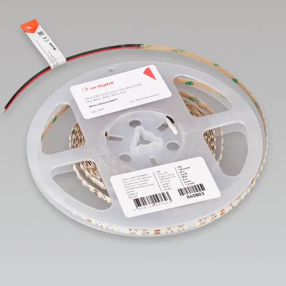 Светодиодная лента RZ-A120-6mm 24V White6000 (9.6 W/m, IP20, 2835, 5m) (Arlight, -) 040803