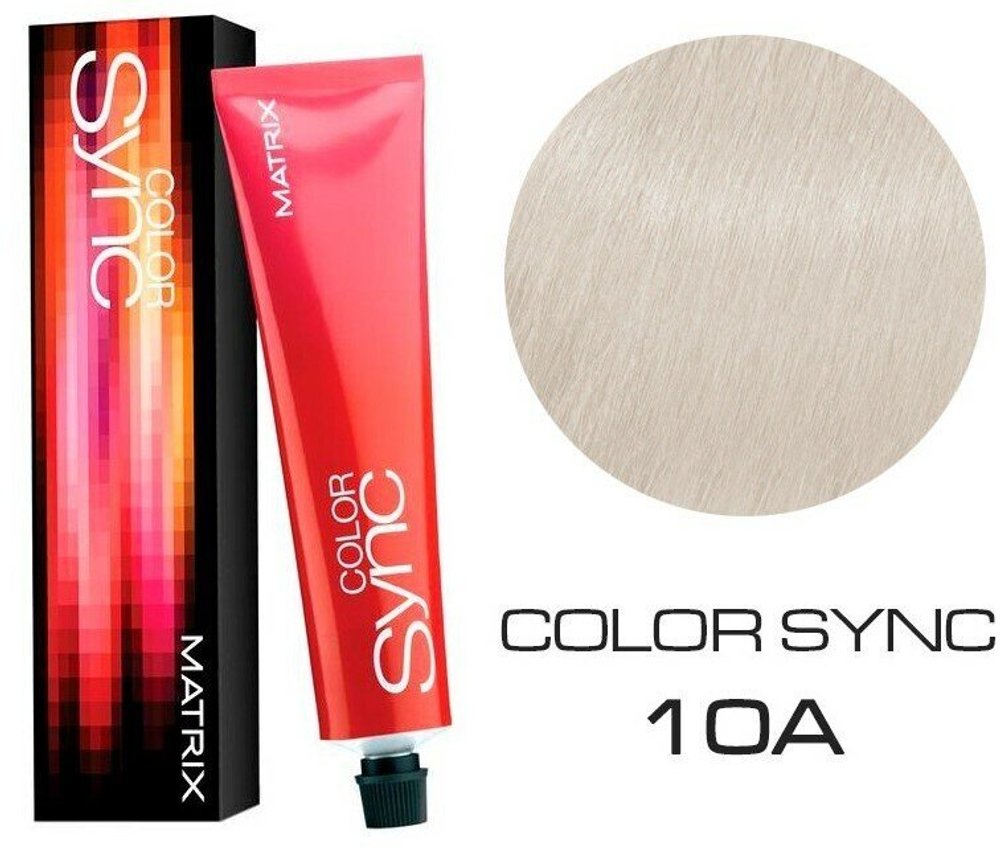 Matrix Краска для волос без аммиака SoColor Sync Pre-Bonded 10А Очень-очень светлый блондин пепельный, 90мл