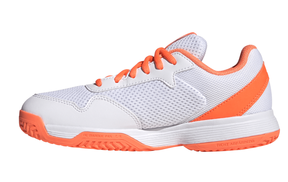 Детские теннисные кроссовки Adidas Courtflash K - lucid orange/cyber metallic/cloud white