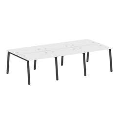 Metal System Рабочая станция на 6 мест на А-образном м/к БА.СМ-6.1 Белый/Металл Антрацит 3000*1475*7