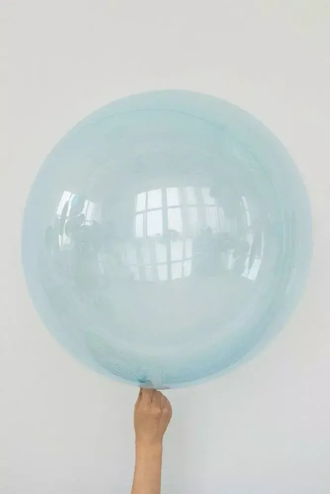S Шар 24"/60 см, кристалл прозрачный голубой (БГ-90)