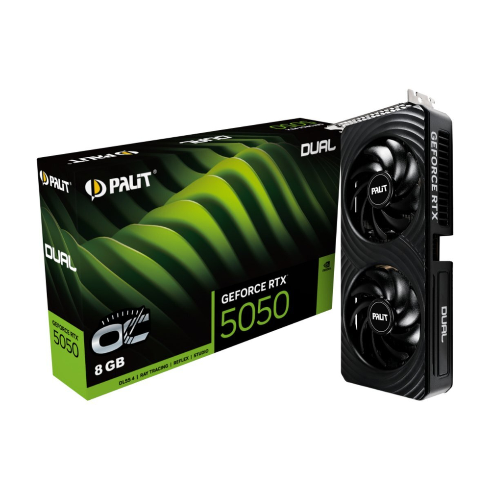 Видеокарта Palit GeForce RTX™ 5050 Dual OC 8Gb GDDR6 128-bit, 2647 MHz