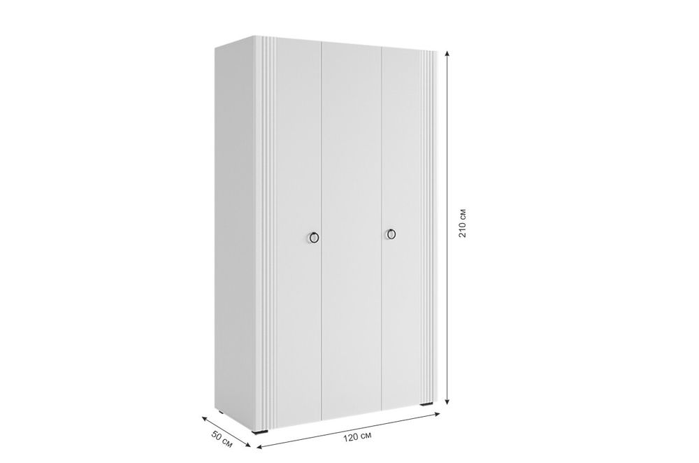 Шкаф трехдверный "Ева"  105.01 (Белое дерево/Белый матовый)