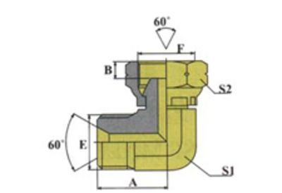 Соединения проходные штуцер-гайка PF (угол конуса 60°) POWERMASTER