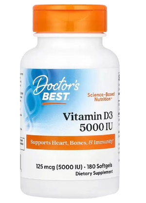 Doctor's Best Vitamin D3 5000 МЕ 180 гелевых капсул