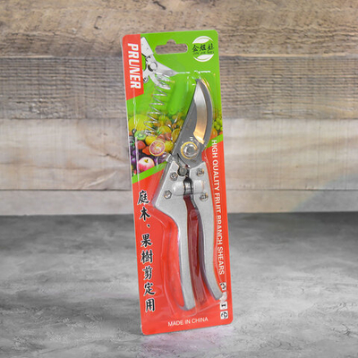 Секатор садовый 21см с пружиной, нерж сталь, серый