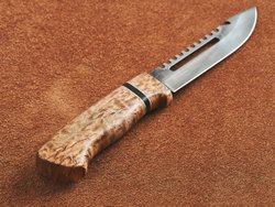 Рыбацкий нож "Барракуда", сталь AUS 8, рукоять стабилизированная карельская береза