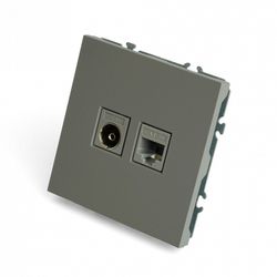 ТВ-розетка и розетка Ethernet RJ-45 без рамки Stekker Эмили 49950