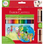 Карандаши цветные Faber-Castell "Дети мира", 24цв., трехгран, заточ.+6цв., картон. упаковка
