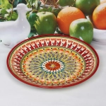 Тарелка плоская 26см красная Риштанская Керамика