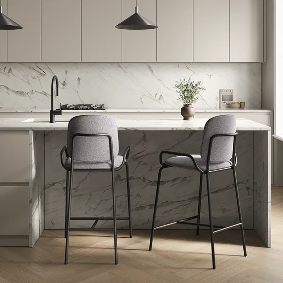 Барный стул Ror, 2 Frame, серый велюр