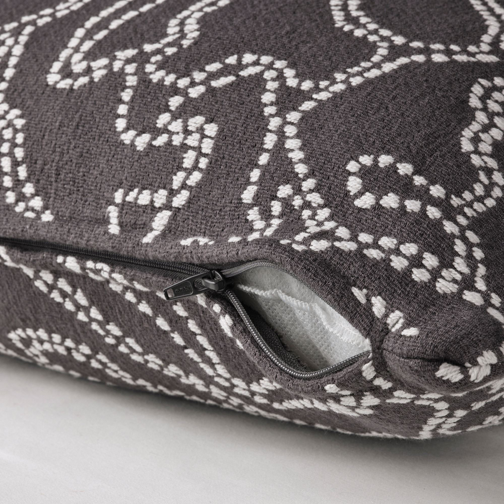 Чехол на подушку IKEA GULDFLY (ГОЛЬДФЛАЙ), Антрацит, белый, 50x50 см