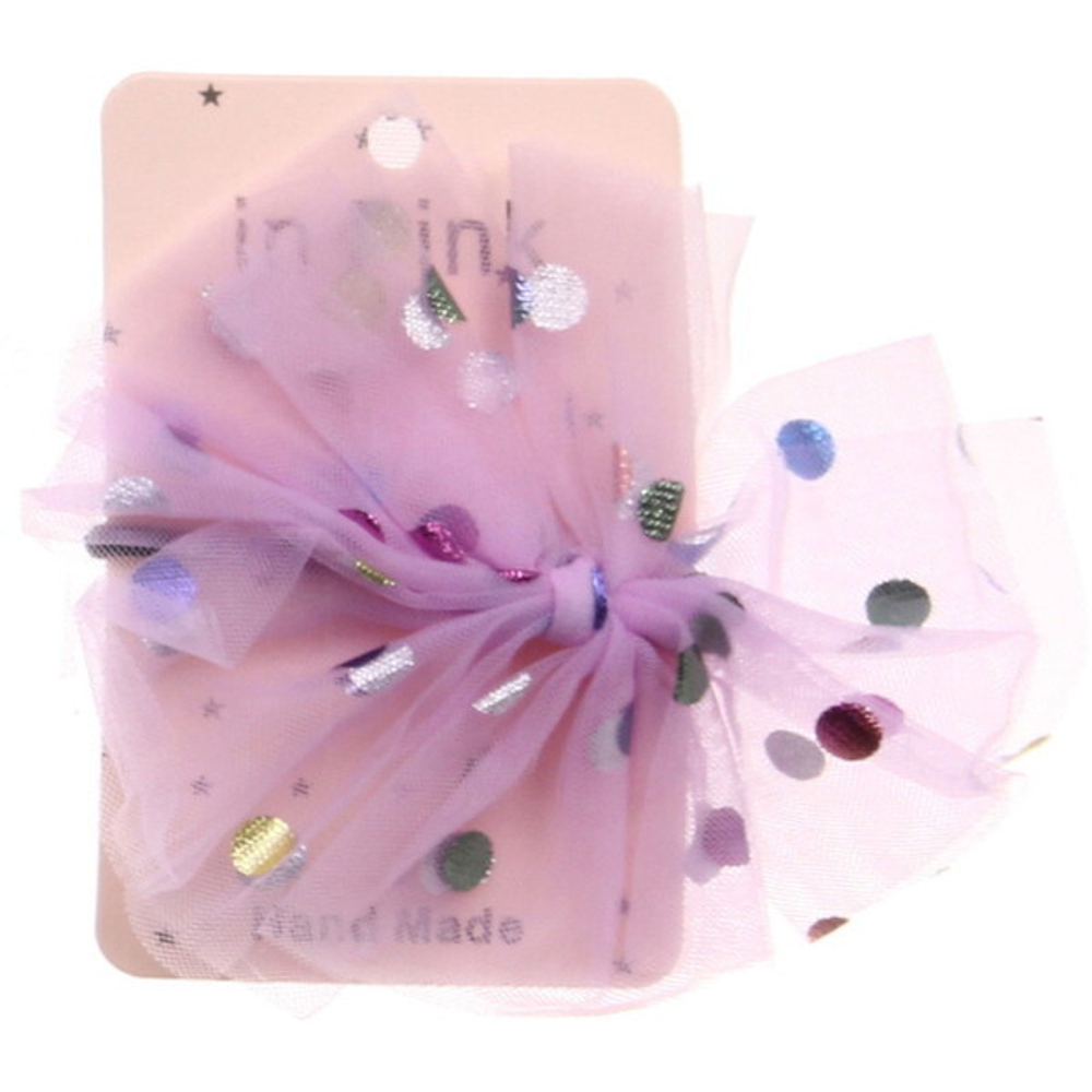 Резинка для волос 1шт «Pomp - Ариэль», микс 4 цвета( белый, пудровый, светло-голуб., светло-фиолет.), 12*10 см