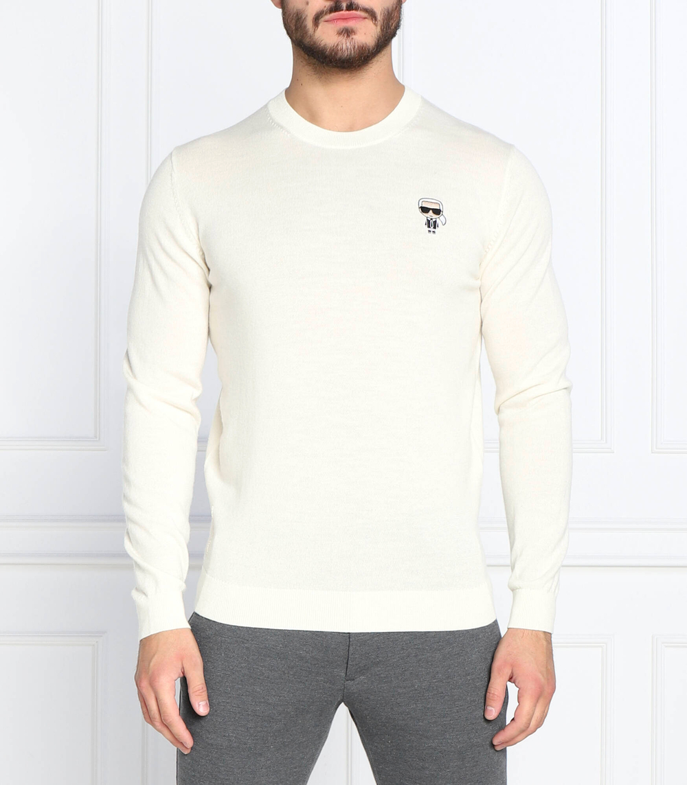 Хлопковый свитер Karl Lagerfeld - кремовый(655013 524399)