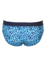 Мужские пляжные плавки с принтом (Размер: M) (Цвет: голубой)