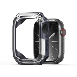 Чехол-бампер с темно-синими вставками от Dux Ducis для часов Apple Watch 45мм на модели 7, 8 и 9 серии, серия Tamo Series Case