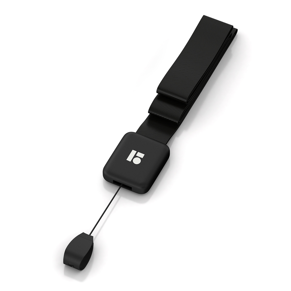 Бейдж горизонтальный Berlingo "ID 500", 85*55мм, экокожа, держатель-рулетка с лентой 45 см, черный