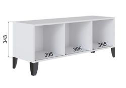 Тумба под ТВ ТВМ-4 (Белый/дуб крафт/Золотой+графит) 500х1250х380 мм МФ Микон