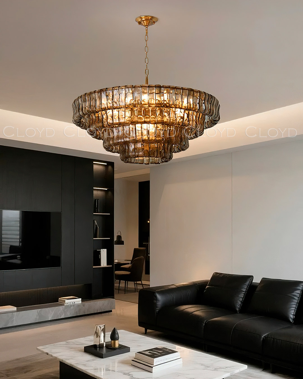 Люстра Cloyd NAMASTE C16 / Ø90 см - латунь - коричнев. стекло (арт.11689)