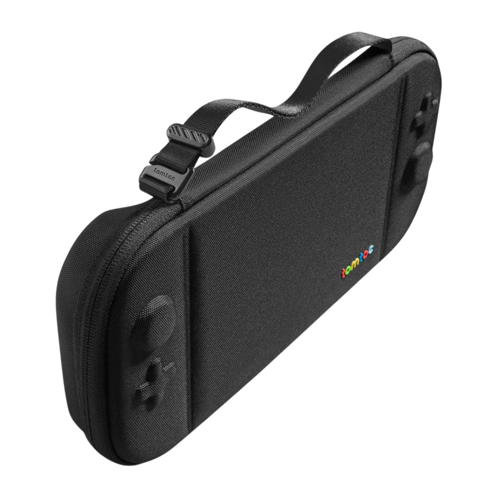 Тканевый чехол tomtoc FancyCase-G05 Slim Case Classic для Nintendo Switch 2 Водостойкий укреплённый гибридный чехол с ремешком-ручкой и застёжками-молниями YKK. Вмещает до двенадцати картриджей с играми